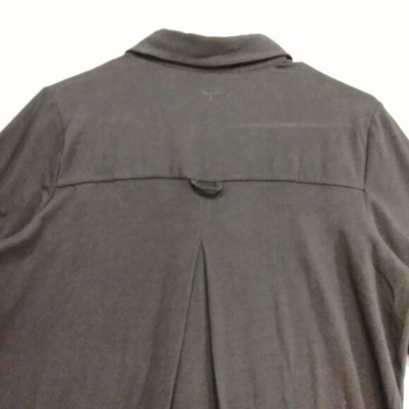 tyler boe Button Down Shirt Womens Size S Knit Black Stretch Hi-Lo Tunic Preppy - Picture 10 of 12
